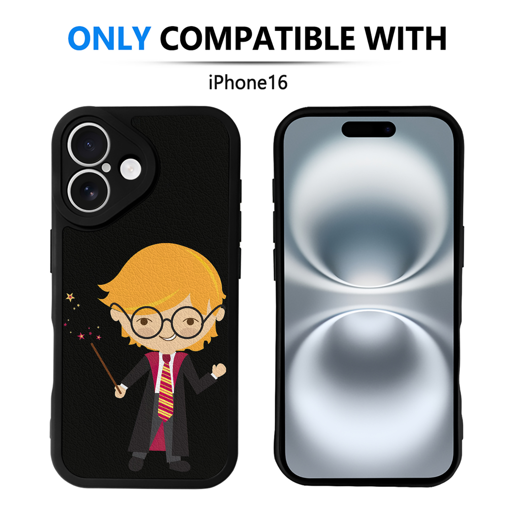 （画像用） Harry Potter ハリー・ポッターシリーズ 【iPhone 16シリーズ対応】シリコンスマホケース（レザー調） 材質：シリコン